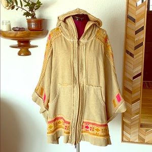 NWT Free People Wildside zip up Poncho